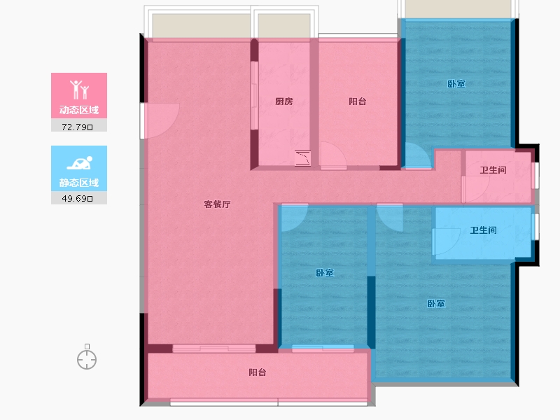 广东省-广州市-藏珑华府-110.07-户型库-动静分区