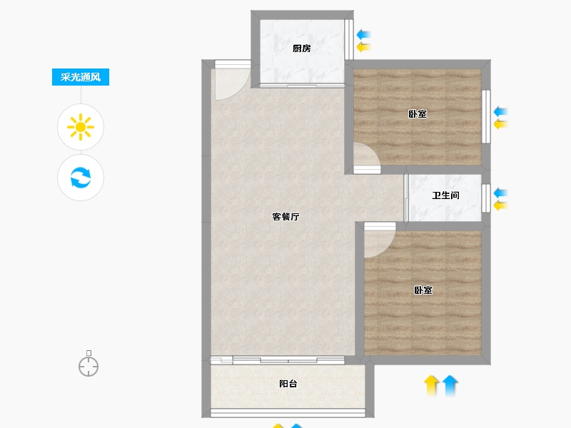 湖南省-怀化市-嘉丰广场-69.97-户型库-采光通风