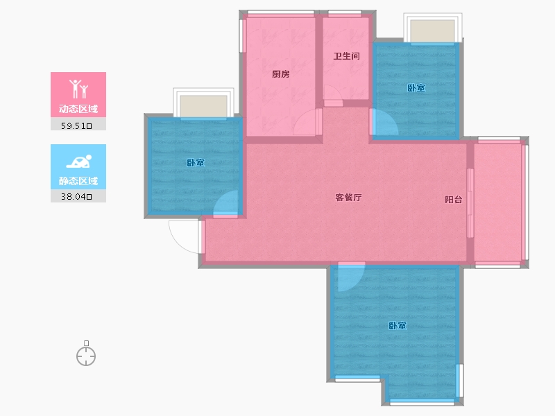 湖北省-孝感市-瑞丰国际城-87.00-户型库-动静分区