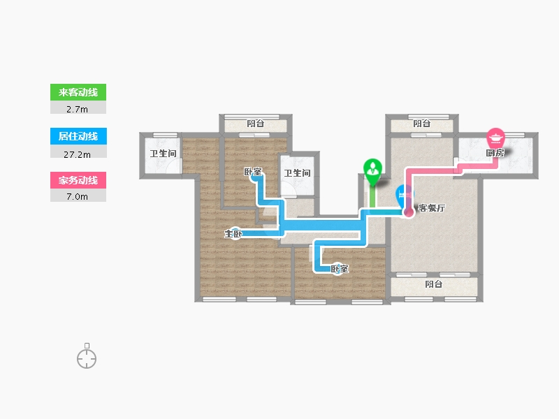 浙江省-宁波市-信达万科东望-102.34-户型库-动静线