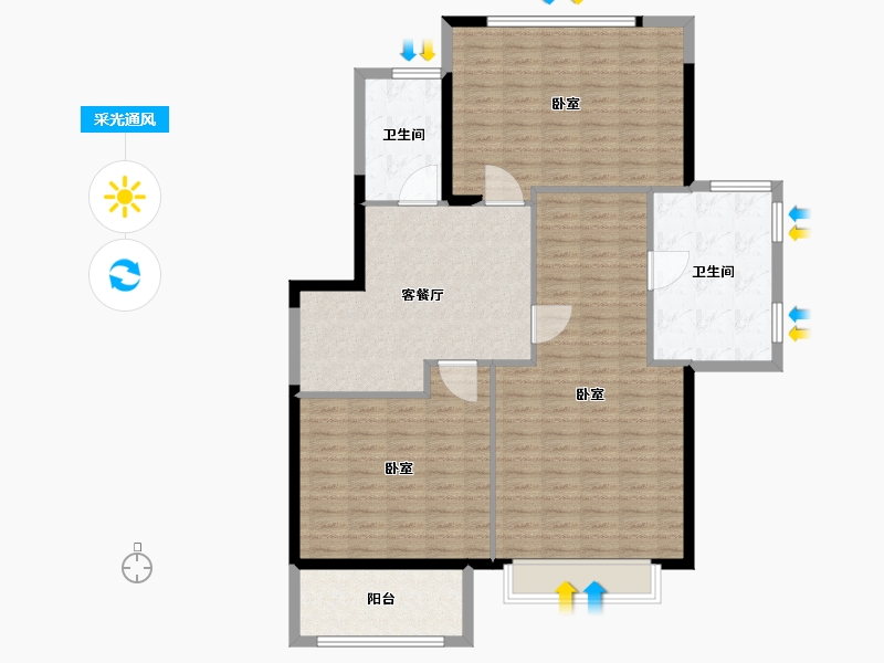 福建省-福州市-建发·央玺-124.00-户型库-采光通风