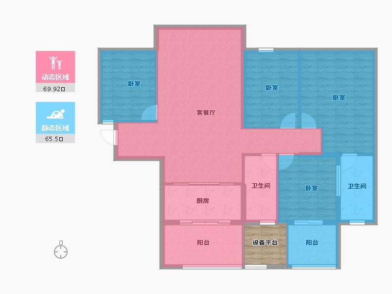 广东省-汕头市-龙光御海尚品-127.81-户型库-动静分区