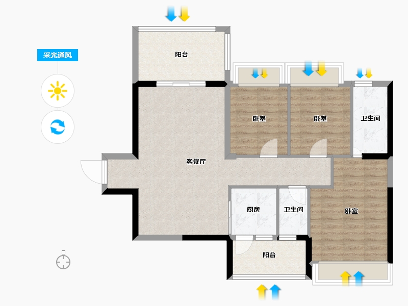 广东省-湛江市-恒俪湾-94.50-户型库-采光通风