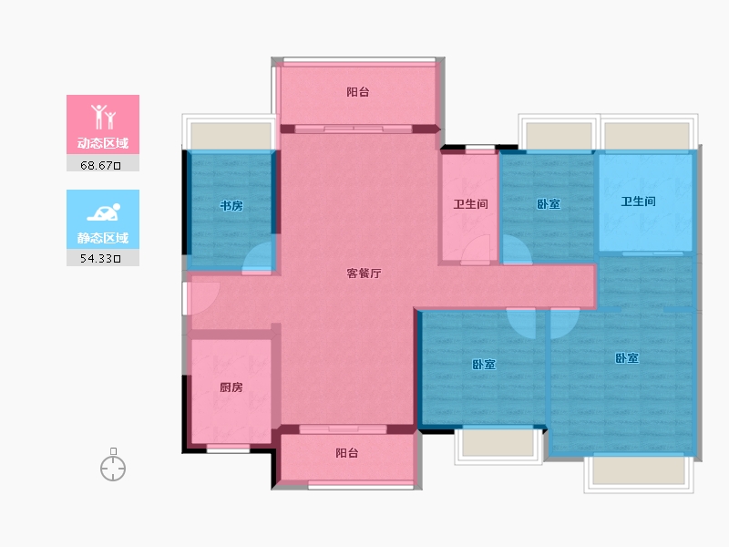 广东省-珠海市-时代山湖海·兼得-110.92-户型库-动静分区