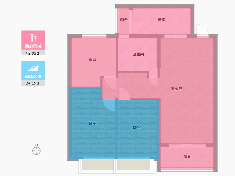 山西省-太原市-太原恒大滨河府-78.81-户型库-动静分区