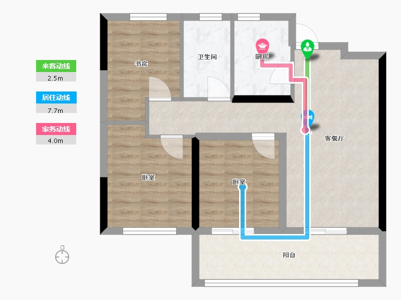 河南省-郑州市-兴港永威南樾-71.12-户型库-动静线