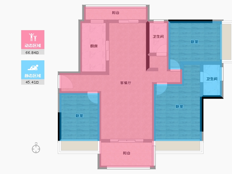 广东省-湛江市-吴川市财富海岸-98.58-户型库-动静分区