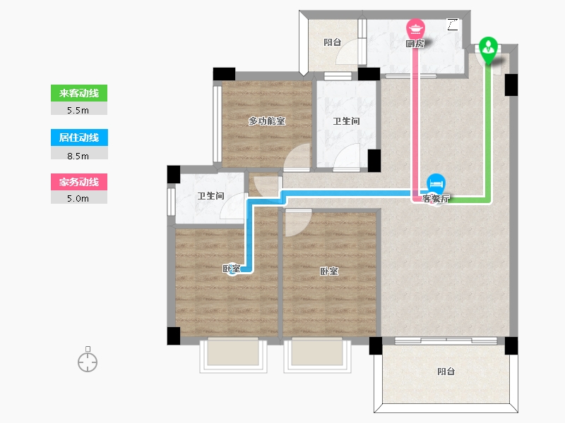 广东省-惠州市-宏新蜜糖小城二期-84.10-户型库-动静线