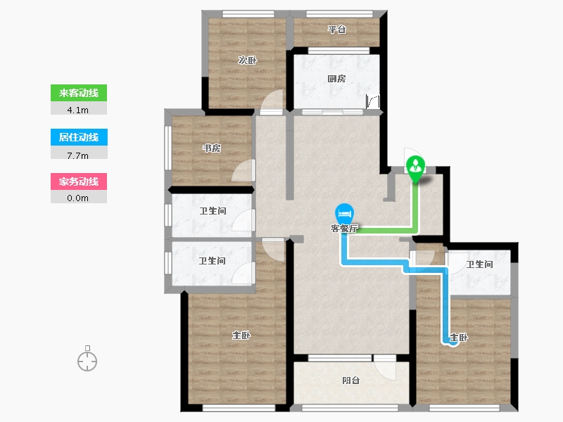 湖南省-湘潭市-潭房中央公园-115.95-户型库-动静线