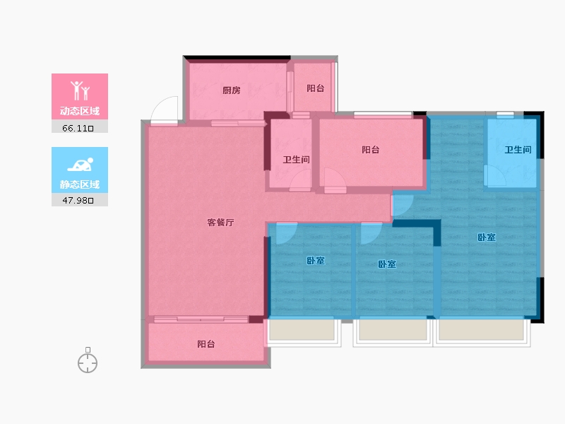 广东省-佛山市-宏宇景裕豪园-101.99-户型库-动静分区