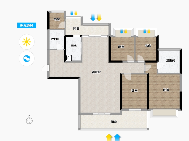 广东省-佛山市-合生君景-138.00-户型库-采光通风