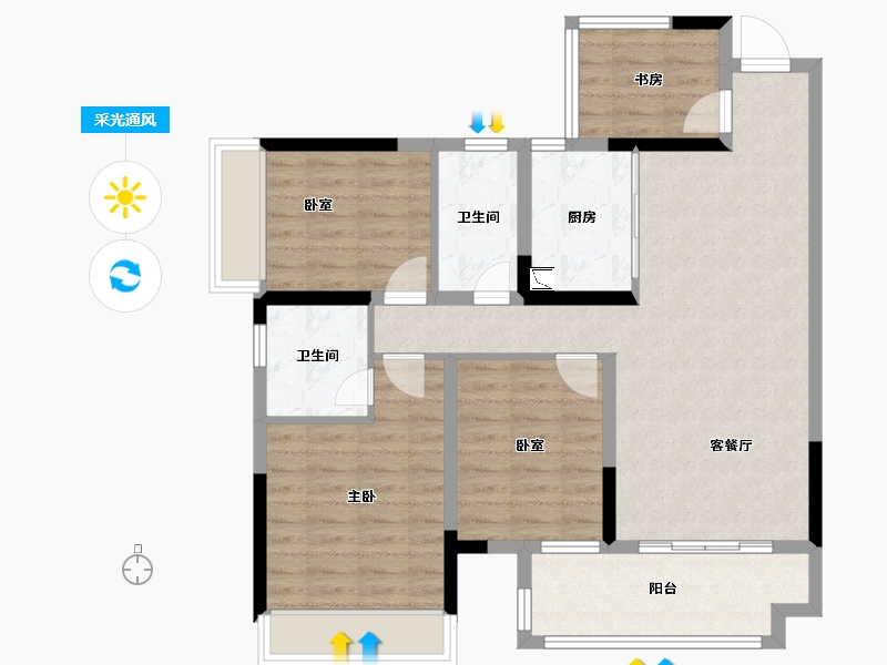 广西壮族自治区-贺州市-贺州彰泰郡-91.43-户型库-采光通风