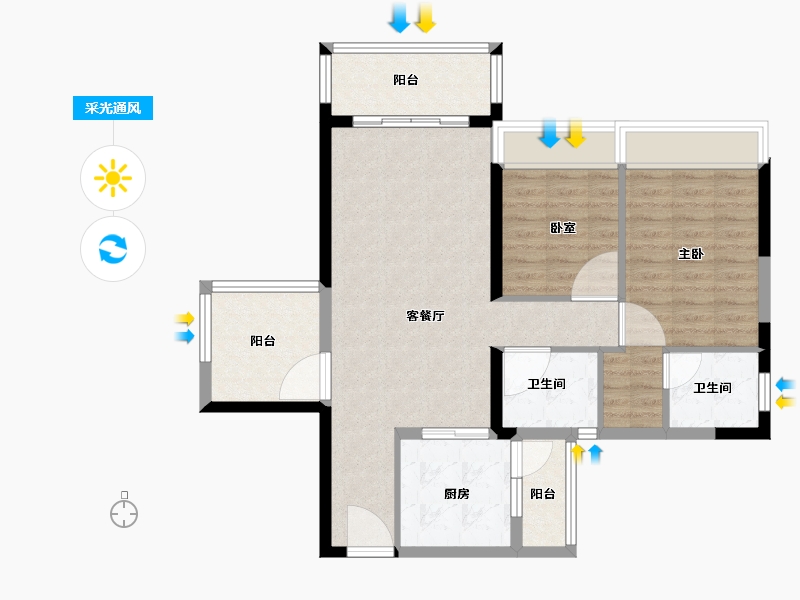 广东省-肇庆市-鼎湖山水名城-85.00-户型库-采光通风