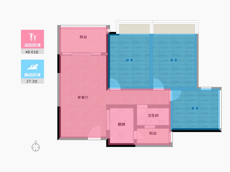 广东省-湛江市-万合隆广场-75.58-户型库-动静分区