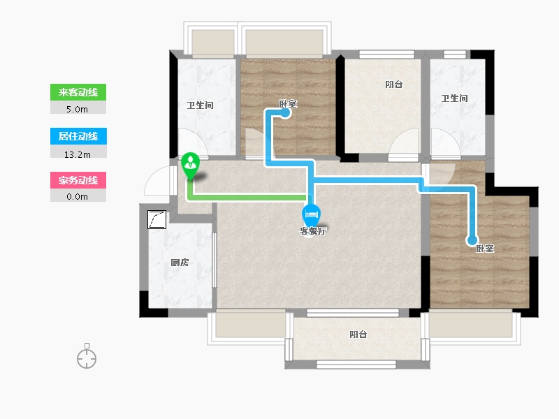 广东省-佛山市-正荣新希望金洲府-73.99-户型库-动静线