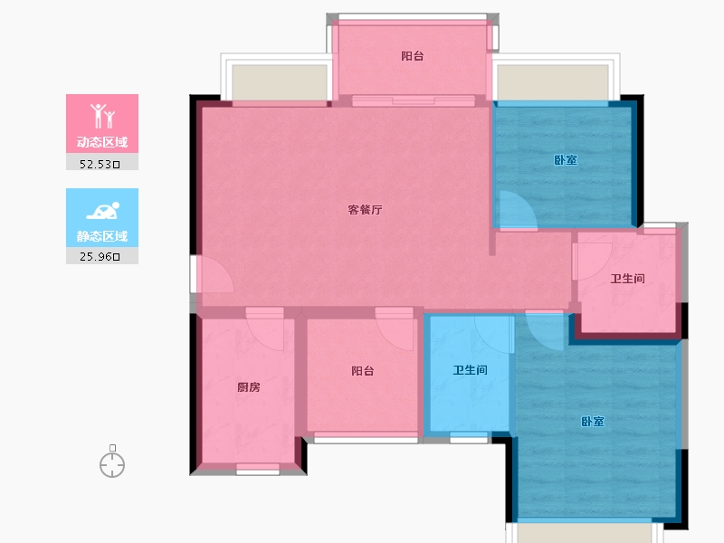 广东省-佛山市-宏宇景裕豪园-70.01-户型库-动静分区