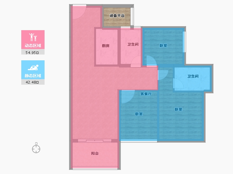 广东省-汕头市-龙光御海尚品-90.18-户型库-动静分区