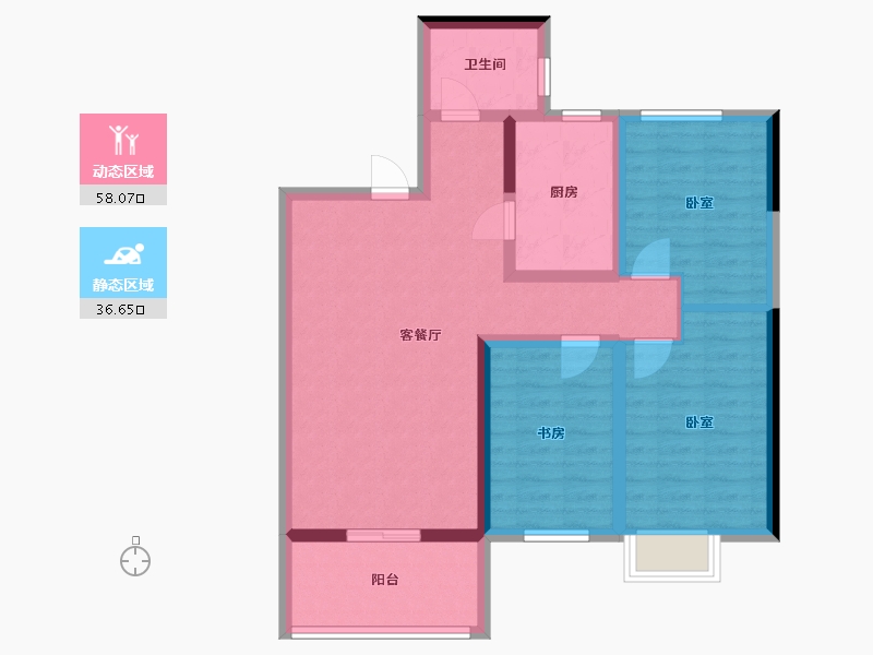 河南省-郑州市-鑫苑府-84.00-户型库-动静分区