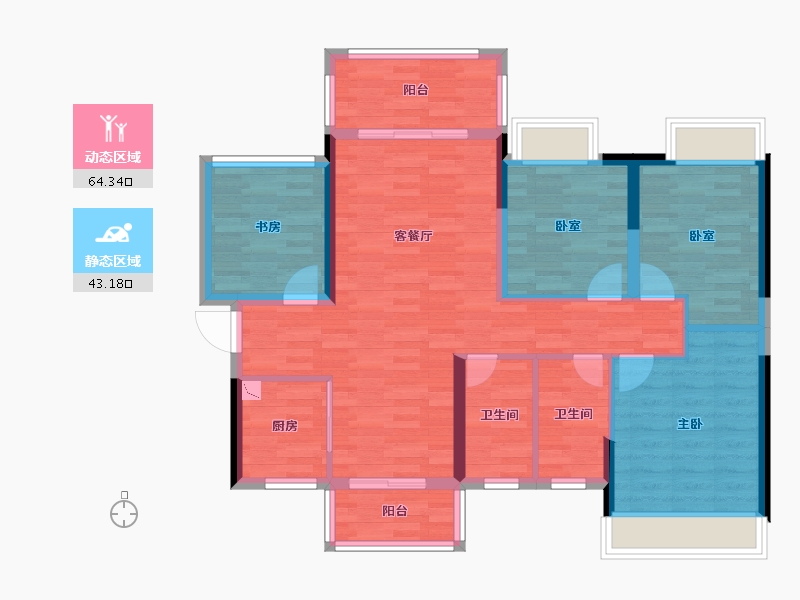 广西壮族自治区-贺州市-贺州彰泰郡-95.94-户型库-动静分区