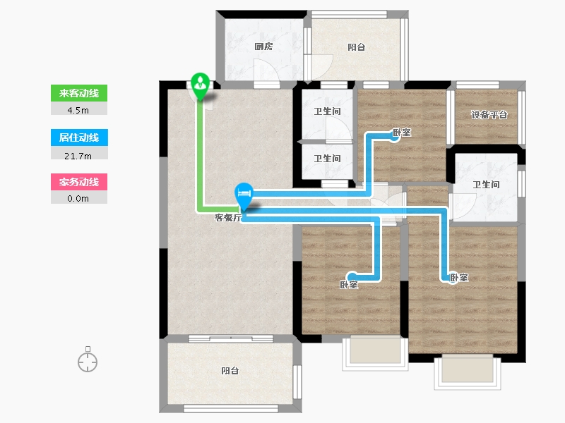 湖南省-岳阳市-汨罗滨江花园-91.46-户型库-动静线