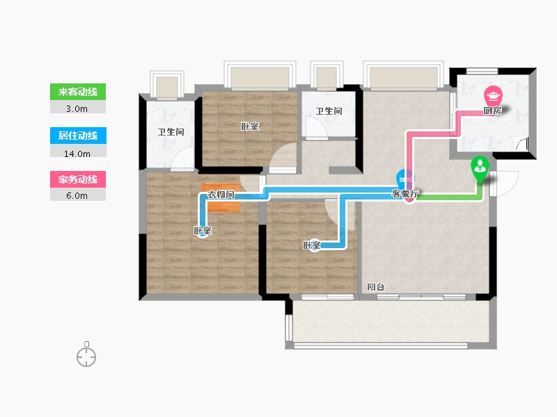 湖北省-孝感市-孝感保利香颂-100.00-户型库-动静线