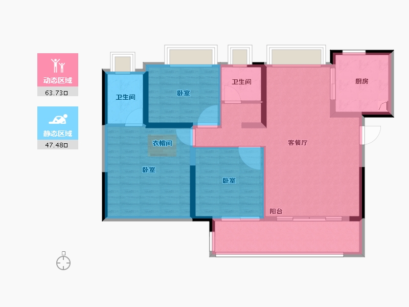 湖北省-孝感市-孝感保利香颂-100.00-户型库-动静分区