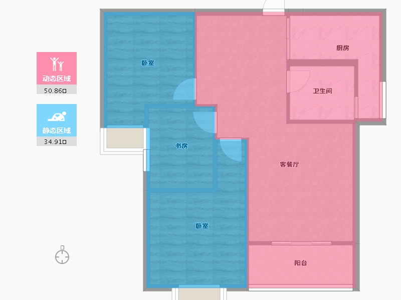 湖北省-孝感市-龙腾福城-77.87-户型库-动静分区