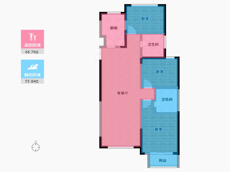 河南省-郑州市-英协生生银河居-110.01-户型库-动静分区