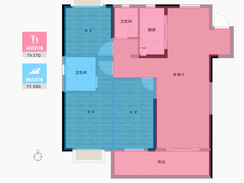 湖北省-荆州市-当代显扬府ΜΟΜΛ-122.90-户型库-动静分区