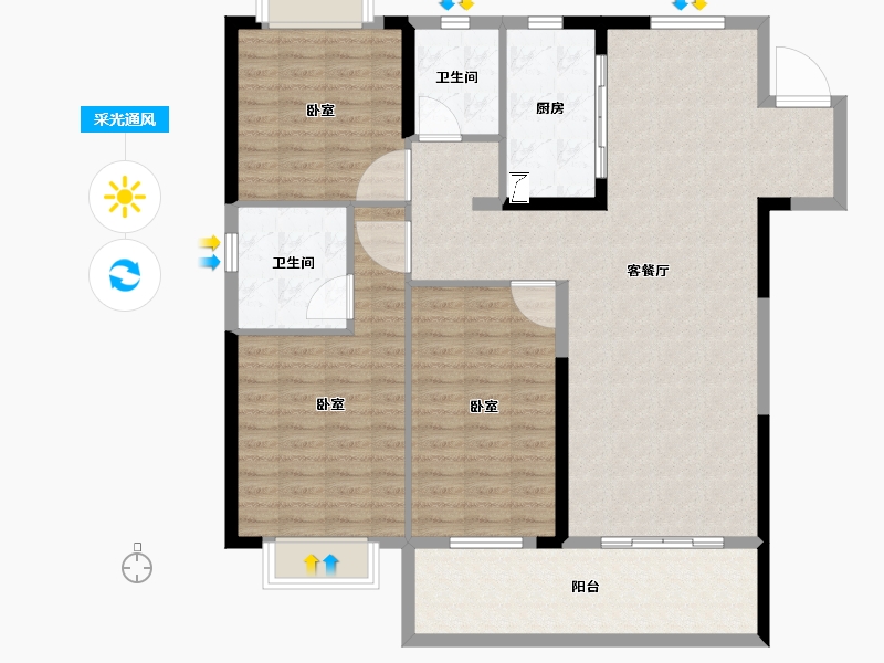 湖北省-荆州市-当代显扬府ΜΟΜΛ-122.90-户型库-采光通风