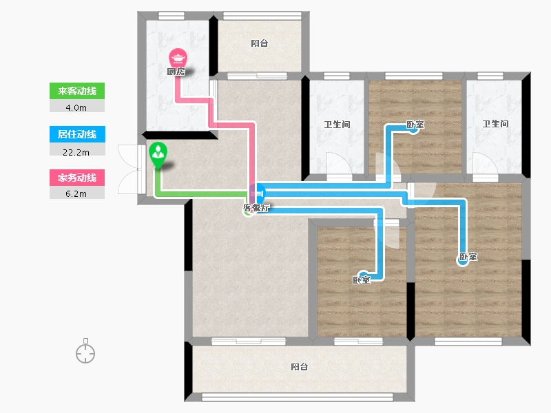 河南省-郑州市-兴港永威南樾-95.91-户型库-动静线