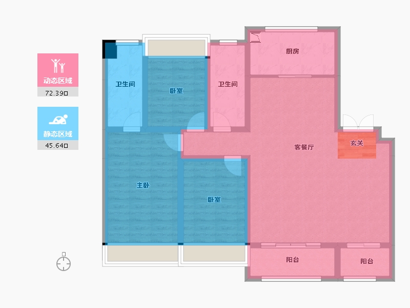 吉林省-长春市-云湖府邸-105.23-户型库-动静分区