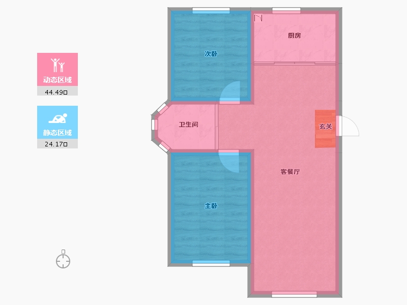 吉林省-长春市-良品柏宏爱琴湾-61.70-户型库-动静分区