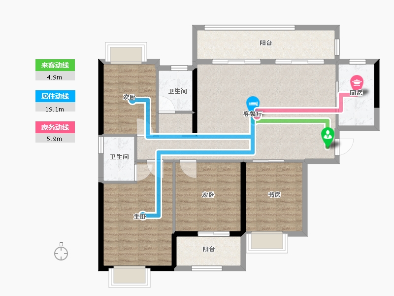 湖南省-长沙市-建发•中央公园-112.00-户型库-动静线