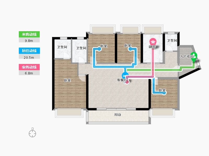 广东省-佛山市-融创望江府住宅-128.69-户型库-动静线