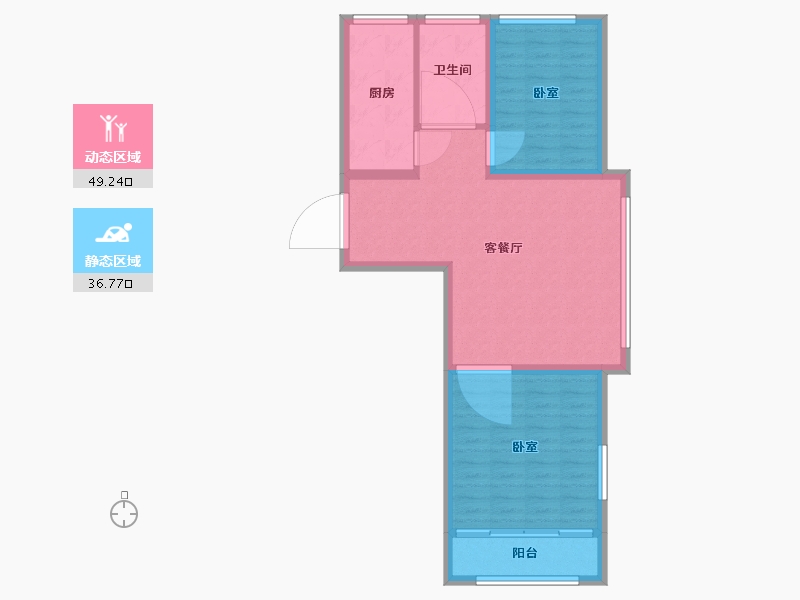 山东省-烟台市-银座广场-78.00-户型库-动静分区