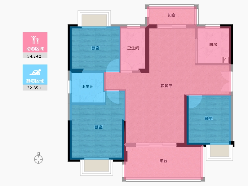 广东省-惠州市-华林苑-77.84-户型库-动静分区