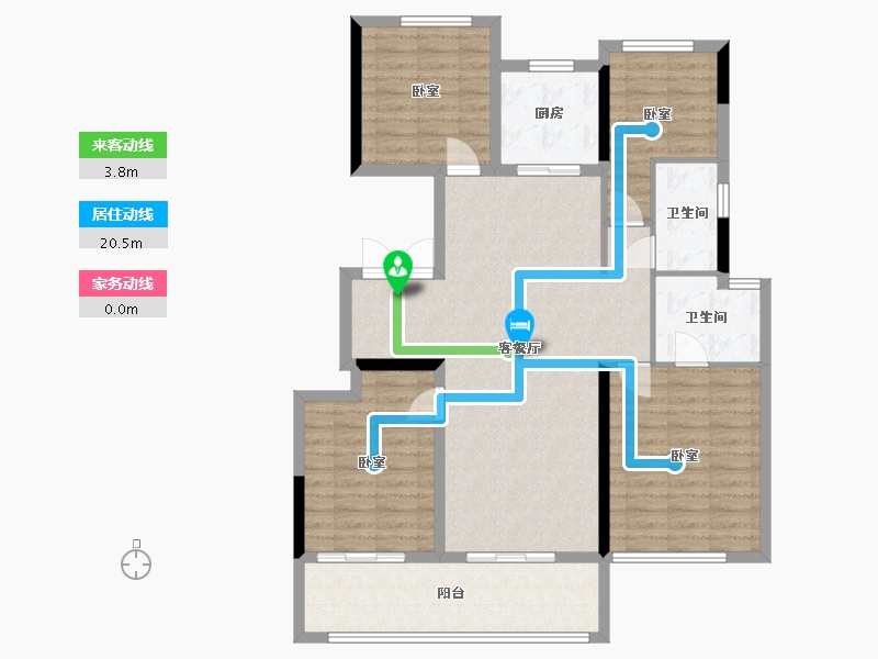 河南省-郑州市-兴港永威南樾-111.01-户型库-动静线