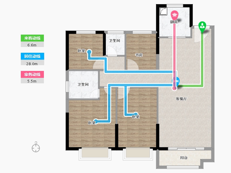 河南省-安阳市-嘉洲华庭三期-120.98-户型库-动静线