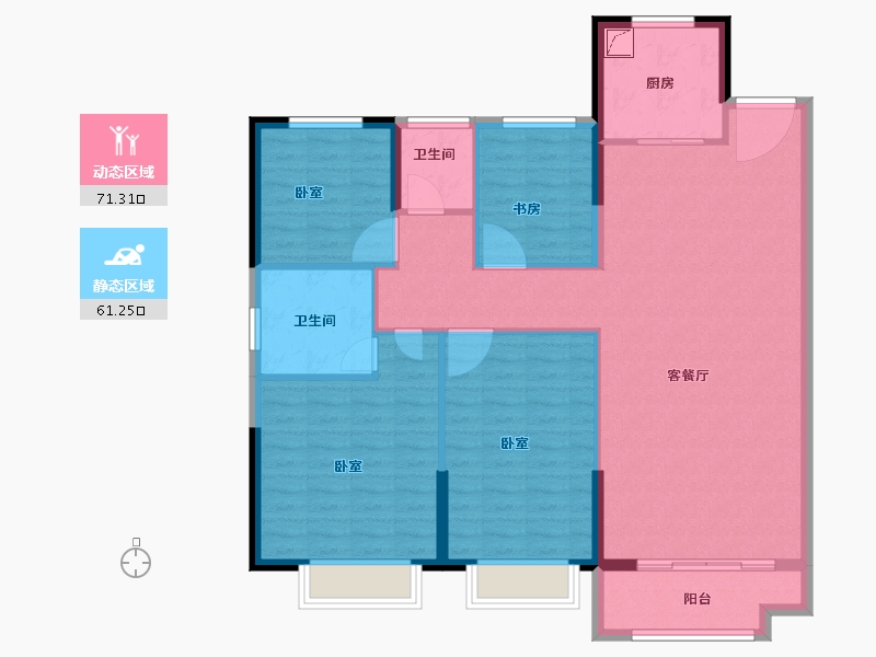 河南省-安阳市-嘉洲华庭三期-120.98-户型库-动静分区