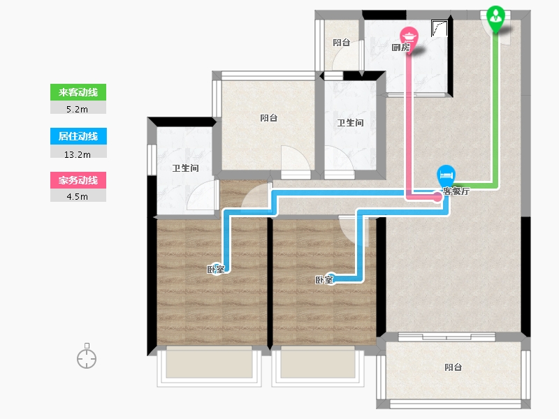 广东省-佛山市-融创望江府住宅-72.96-户型库-动静线