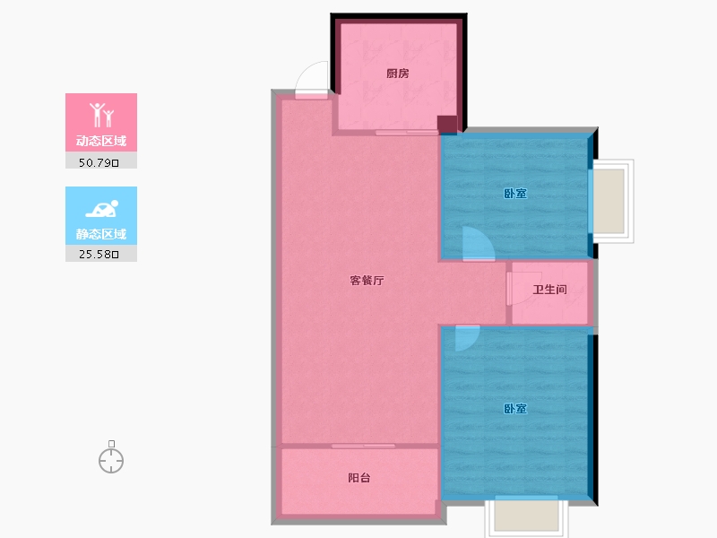 湖北省-孝感市-龙腾福城-69.75-户型库-动静分区