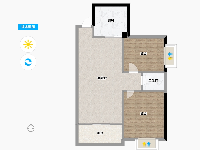 湖北省-孝感市-龙腾福城-69.75-户型库-采光通风