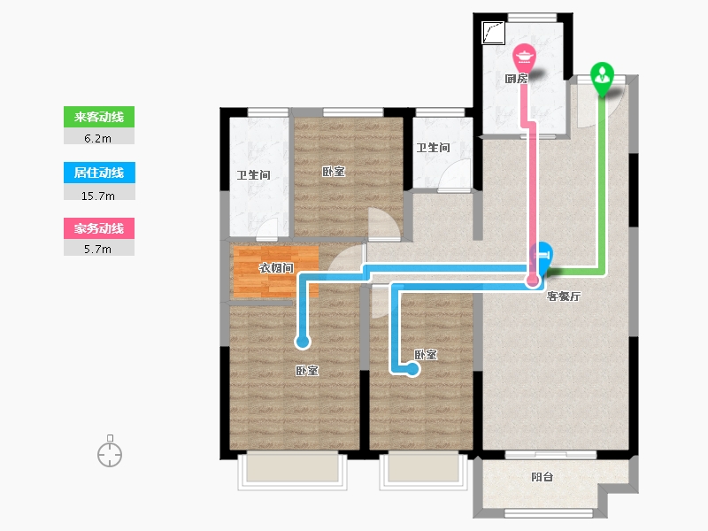 河南省-安阳市-嘉洲华庭三期-106.36-户型库-动静线