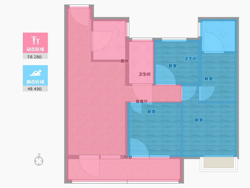 湖北省-十堰市-十堰万达广场-96.01-户型库-动静分区