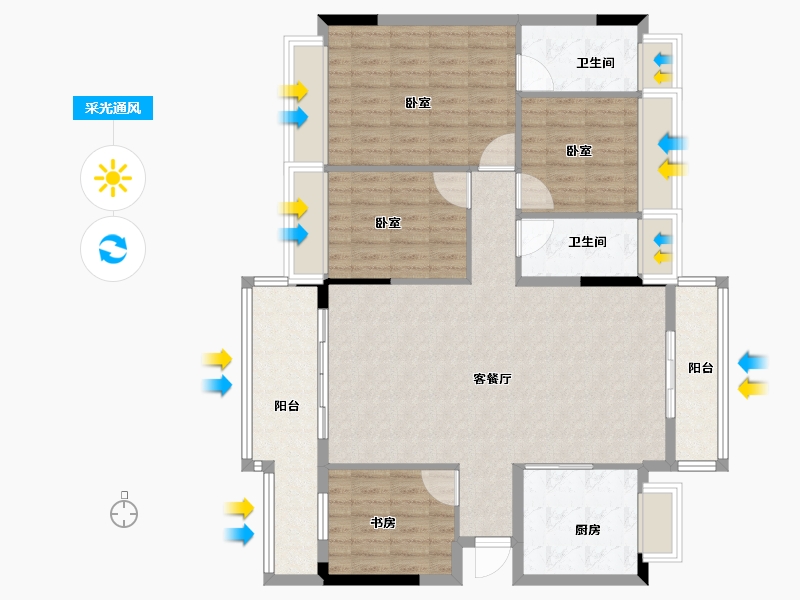 广东省-佛山市-天丰誉城-118.00-户型库-采光通风