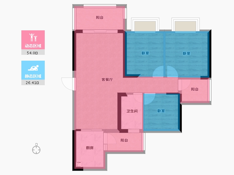 广东省-惠州市-新怡美丽家园-70.99-户型库-动静分区