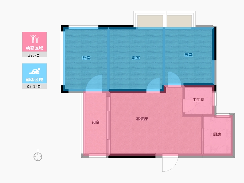 湖南省-怀化市-嘉丰广场-60.35-户型库-动静分区