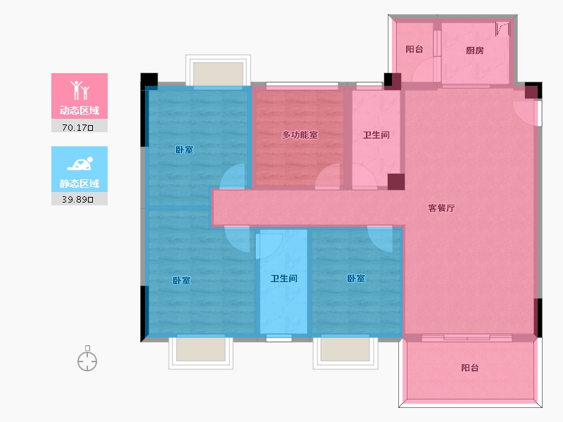 广东省-惠州市-宏新蜜糖小城二期-99.03-户型库-动静分区