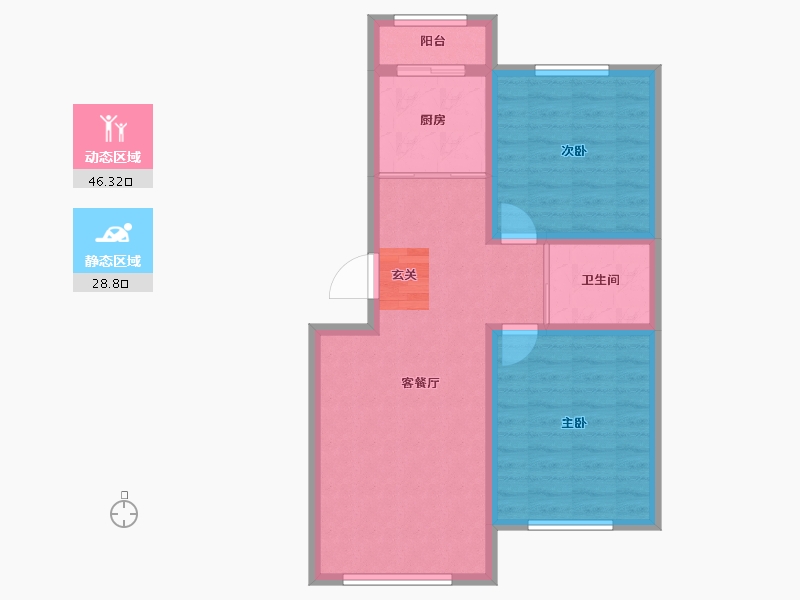 吉林省-长春市-良品柏宏爱琴湾-67.32-户型库-动静分区